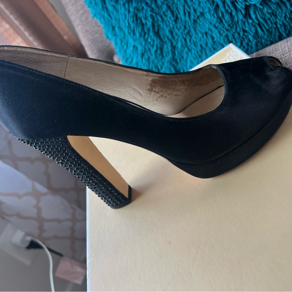 Elegant Black Peep-Toe Heels